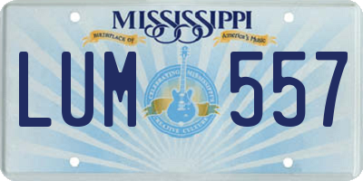 MS license plate LUM557