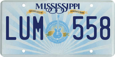 MS license plate LUM558