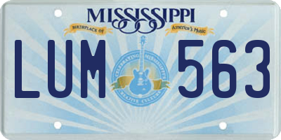 MS license plate LUM563