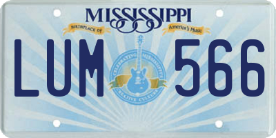 MS license plate LUM566