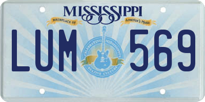 MS license plate LUM569