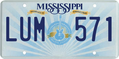 MS license plate LUM571