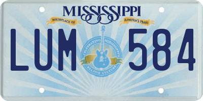 MS license plate LUM584