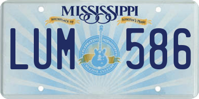 MS license plate LUM586