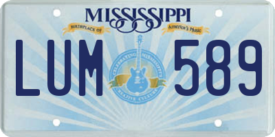 MS license plate LUM589