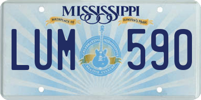 MS license plate LUM590