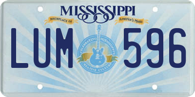 MS license plate LUM596