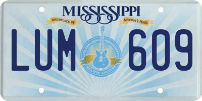 MS license plate LUM609