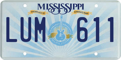 MS license plate LUM611