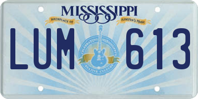 MS license plate LUM613