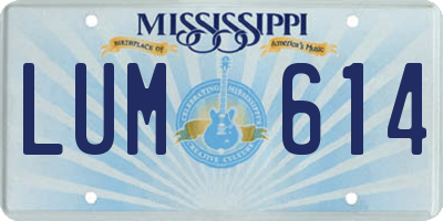 MS license plate LUM614
