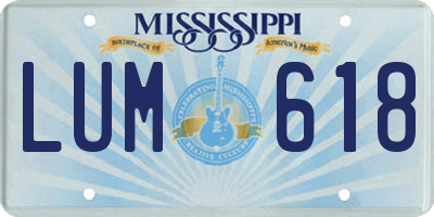 MS license plate LUM618