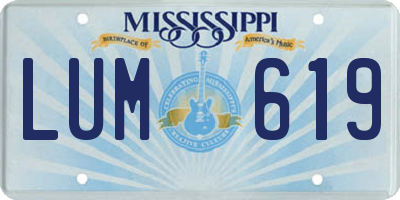 MS license plate LUM619