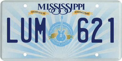 MS license plate LUM621