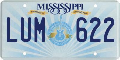 MS license plate LUM622