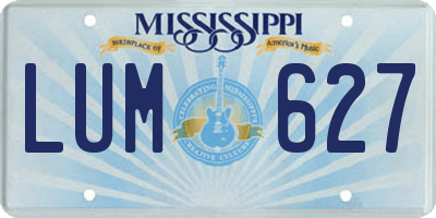 MS license plate LUM627