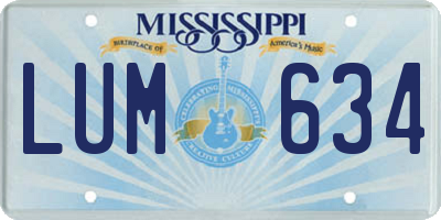 MS license plate LUM634