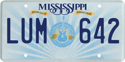 MS license plate LUM642