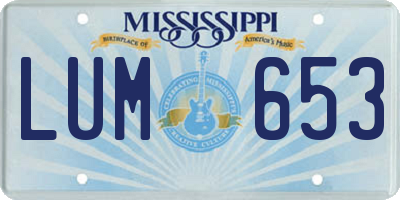 MS license plate LUM653