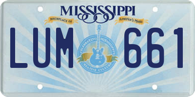 MS license plate LUM661