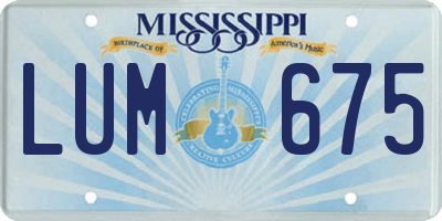 MS license plate LUM675