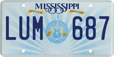 MS license plate LUM687