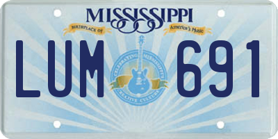 MS license plate LUM691