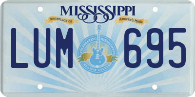 MS license plate LUM695
