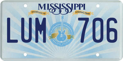 MS license plate LUM706