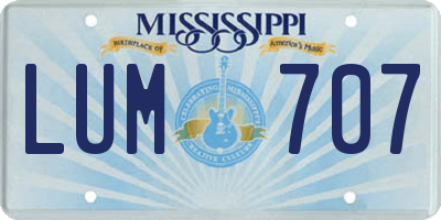 MS license plate LUM707