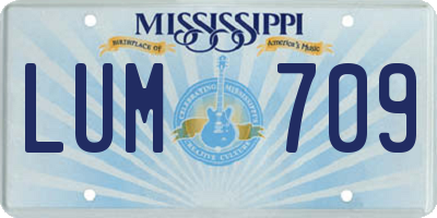MS license plate LUM709