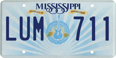 MS license plate LUM711
