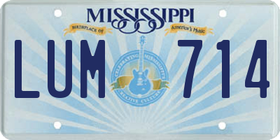 MS license plate LUM714