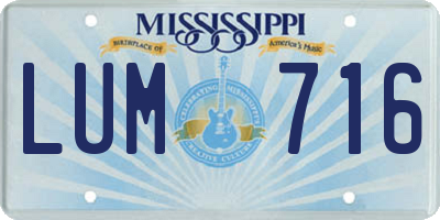 MS license plate LUM716