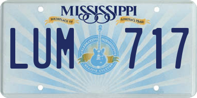 MS license plate LUM717