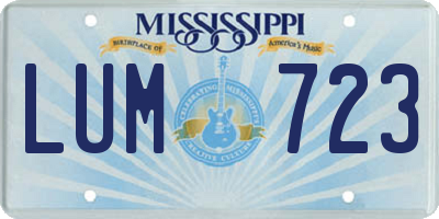 MS license plate LUM723