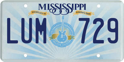 MS license plate LUM729