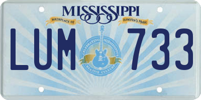 MS license plate LUM733