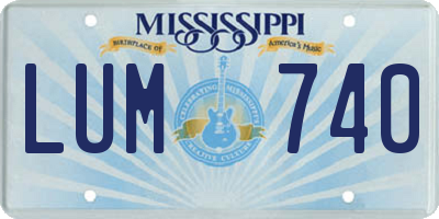 MS license plate LUM740