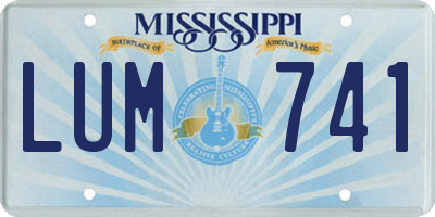 MS license plate LUM741