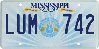 MS license plate LUM742