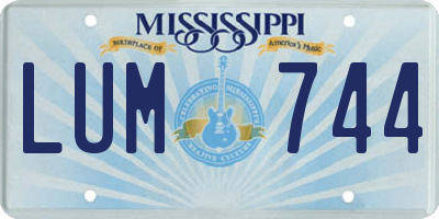 MS license plate LUM744