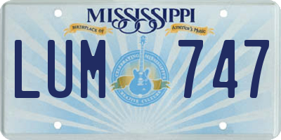 MS license plate LUM747
