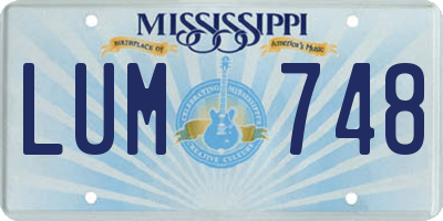 MS license plate LUM748