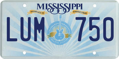 MS license plate LUM750