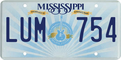 MS license plate LUM754