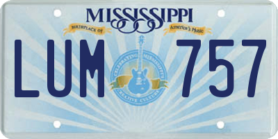 MS license plate LUM757