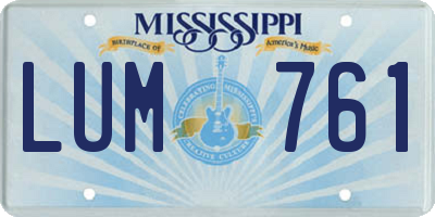 MS license plate LUM761