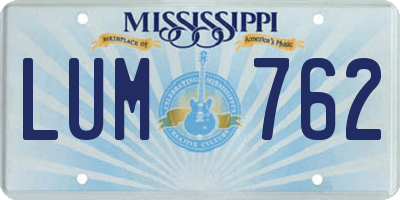 MS license plate LUM762