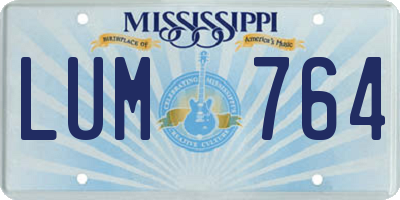 MS license plate LUM764